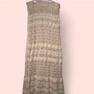 Tempo Paris Cream Knit crochet Maxi skirt - medium